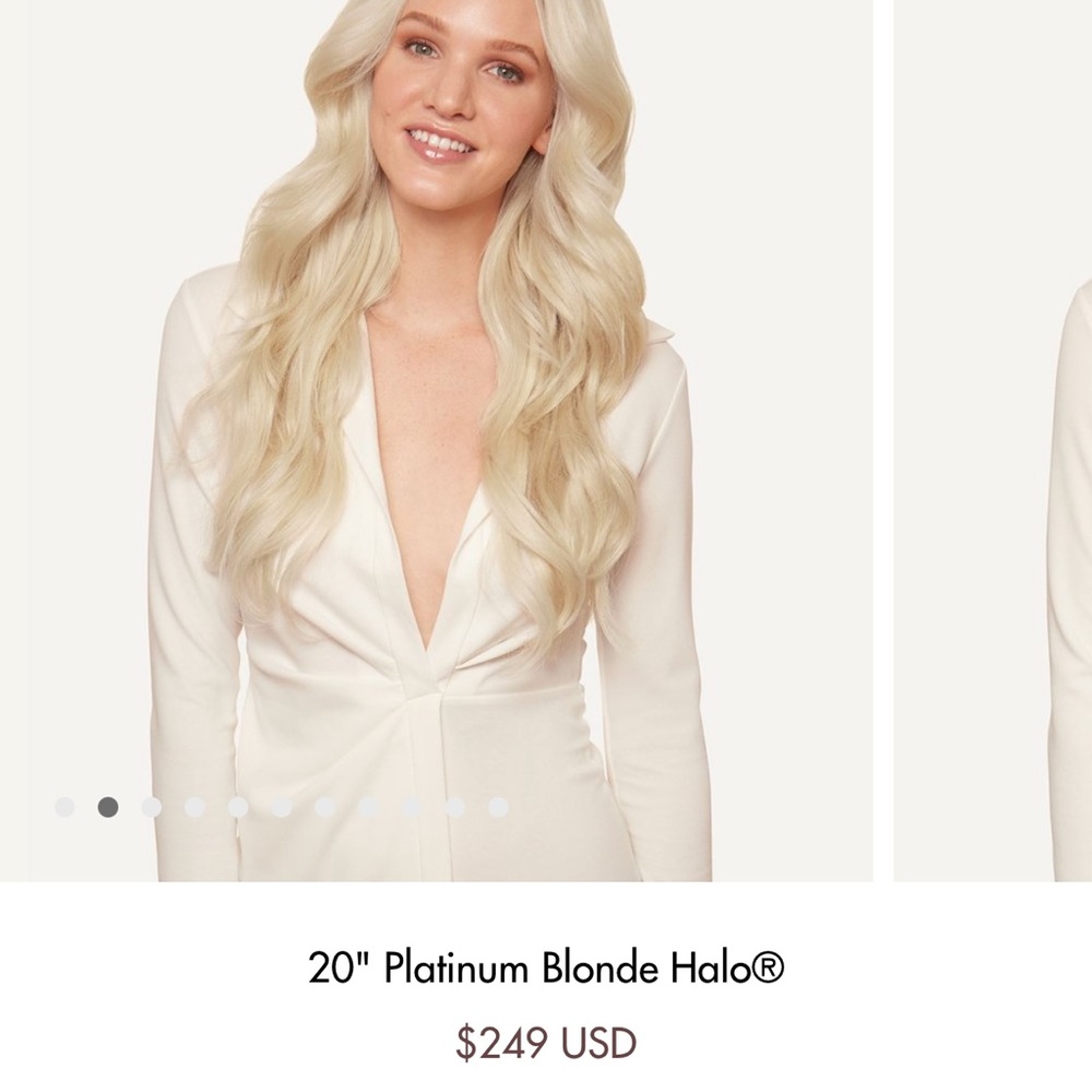 Luxy halo hair extensions—platinum blonde “20